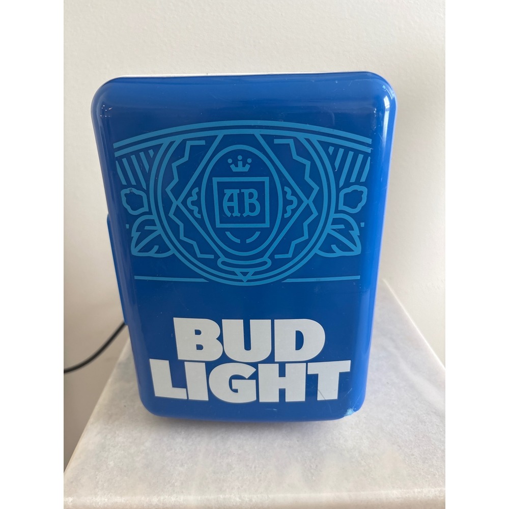 Bud Light Mini Fridge 6 Can Portable Beverage Cooler Blue MS1317BLT-60CM